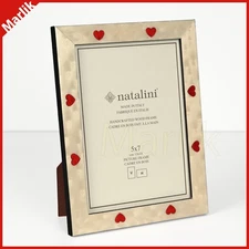 Natalini Handmade Italian Wooden Frame 5x7" ( 13x18 cm ) Ivory/Red, Heart, NEW