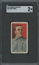 1909 T206 JIMMY BURKE GOOD PIEDMONT 350 SGC 2 BASEBALL INDIANAPOLIS INDIANS