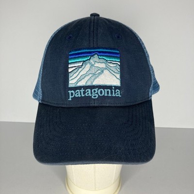Patagonia Fitz Roy Horizons Trucker Hat Men's Adjustable Blue Mesh Distressed