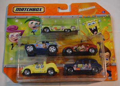 MATCHBOX 5 PACK NICKELODEON SPONGEBOB ODD PARENTS AND JIMMY NEUTRON DIECAST 1/64