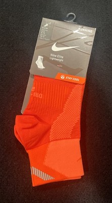 Nike Elite Lightweight Running Socks Men's Size 6-7.5 Women's Size 7.5-9 Quarter