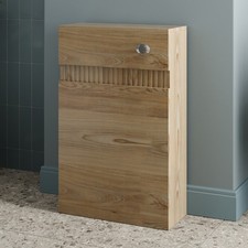 Bathroom Back To Wall BTW Toilet Concealed Cistern Unit Wood Effect Fluted