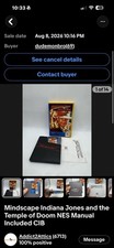 Mindscape Indiana Jones and the Temple of Doom NES And platoon CIB