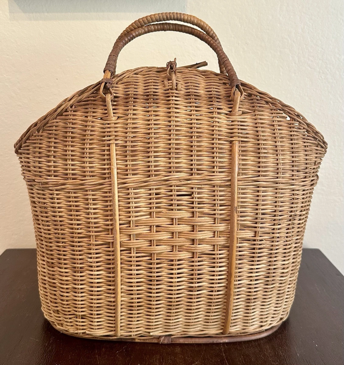 Vintage Wicker Basket Purse In Collectible Baskets for sale | eBay