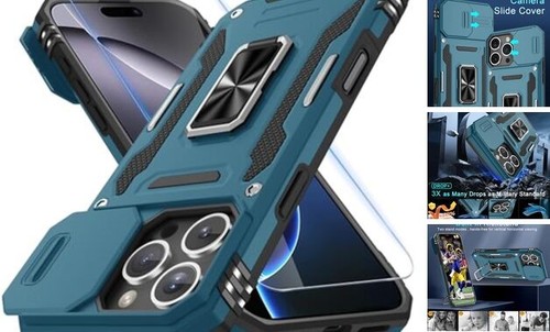 Case for iPhone 16 Pro Max with Slide Camera Cover+Screen Protector (1 Pack),