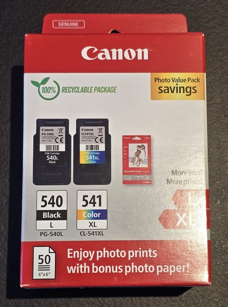 Neu | Original Canon 540L 541XL Tinten Set Black Color Pack CL-541XL PG-540L-image