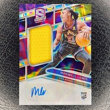 MAXWELL LEWIS /75 RC Rookie Jersey Auto RPA 2023-24 Spectra Basketball Card. rookie card picture