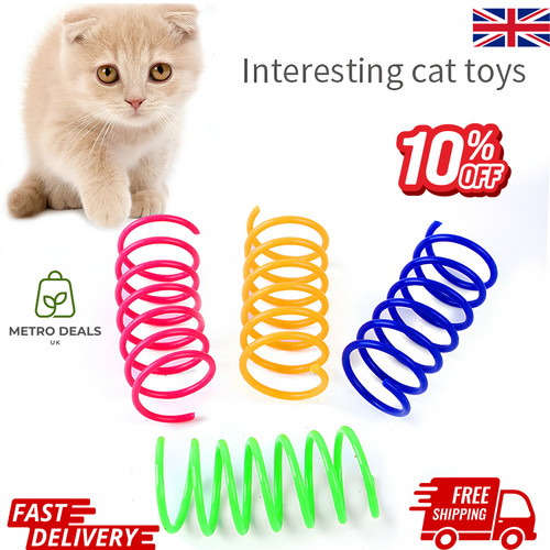 4,8,20 PCS Cat Spring Toys for Indoor Cats, Colorful Plastic Spring Coils