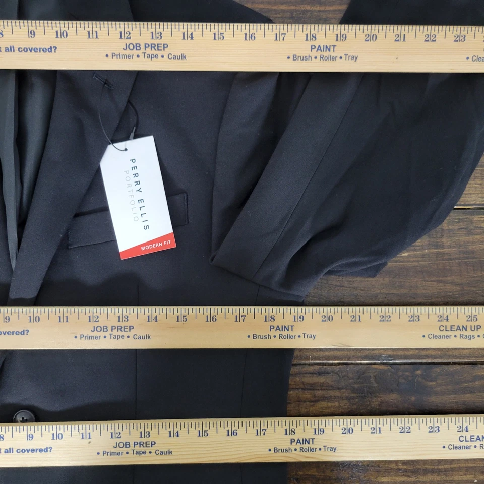 Perry Ellis Portfolio Men's Sport Coat Blazer Two Button Black Stretch 36S NEW - Image 4 of 4