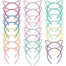 Plastic Cat Ears Halloween Headbands Bulk for Women Party 24PCS