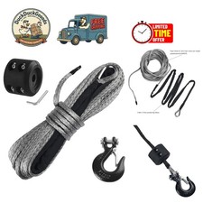 Gray 50ft Synthetic Winch Rope for ATV/UTV - Lightweight 8,350LB Durable Design