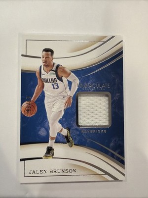 2019-2020 Jalen Brunson Immaculate Collections Game Used  Material /99