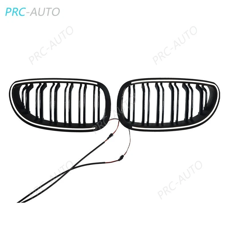 Para 2004-2009 BMW 5 Series E60 LED dianteiro preto grade dianteira superior grade de para-choque - Imagem 2 de 4