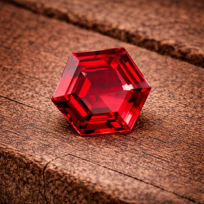 11.10 Ct Natural Ruby Hexagon Cut GIE Certified Blood Red Color Loose Gemstone