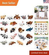 Animal Figurines Set Mini 3D Printed Moving Joints Collectible Decor for Adults