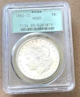1882-CC MORGAN SILVER DOLLAR  $1 MS-65 OLD GREEN HOLDER LUSTROUS Coin