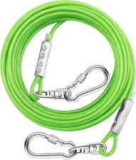 Green), Long Dogs Lead Line for Yard Outdoor and Camping(250lbs 15FT, Small