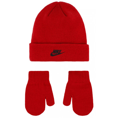 Nike Child Futura Red Beanie and Gloves Set for Boys and Girls Size 2/4T 7A29...