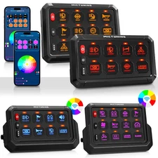 MICTUNING LED Wireless Switch Panel 4/6/8/12 Gang Remote/APP Control Circuit Box