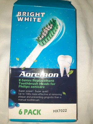 Aoremon E-Series Replacement Toothbrush Heads for Philips Sonicare 6 Pack HX7022