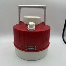 Vintage 1970s Thermos Picnic Water Jug Red & White Plastic 1 Gallon Made USA NEW