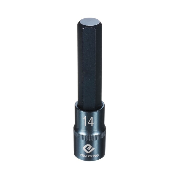 "1/2\" Antrieb Impact Sechskant-Bit-Stecknuss 14Mm Metrisch 4\" LäNge S2 Stahl Blau"-image
