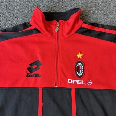 Vintage 1995-96 AC Milan Lotto 1/4 Zip Football Track Jacket Size