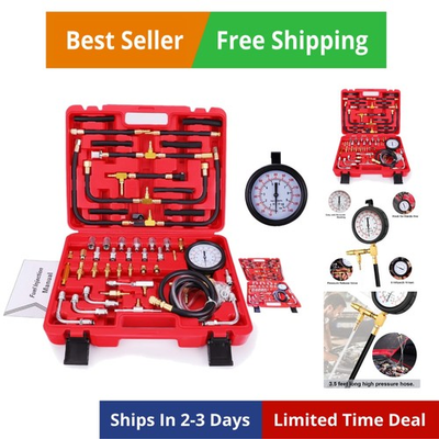 #ad Pro Fuel Injection Pressure Tester Kit Gauge 0 140 PSI $119.99