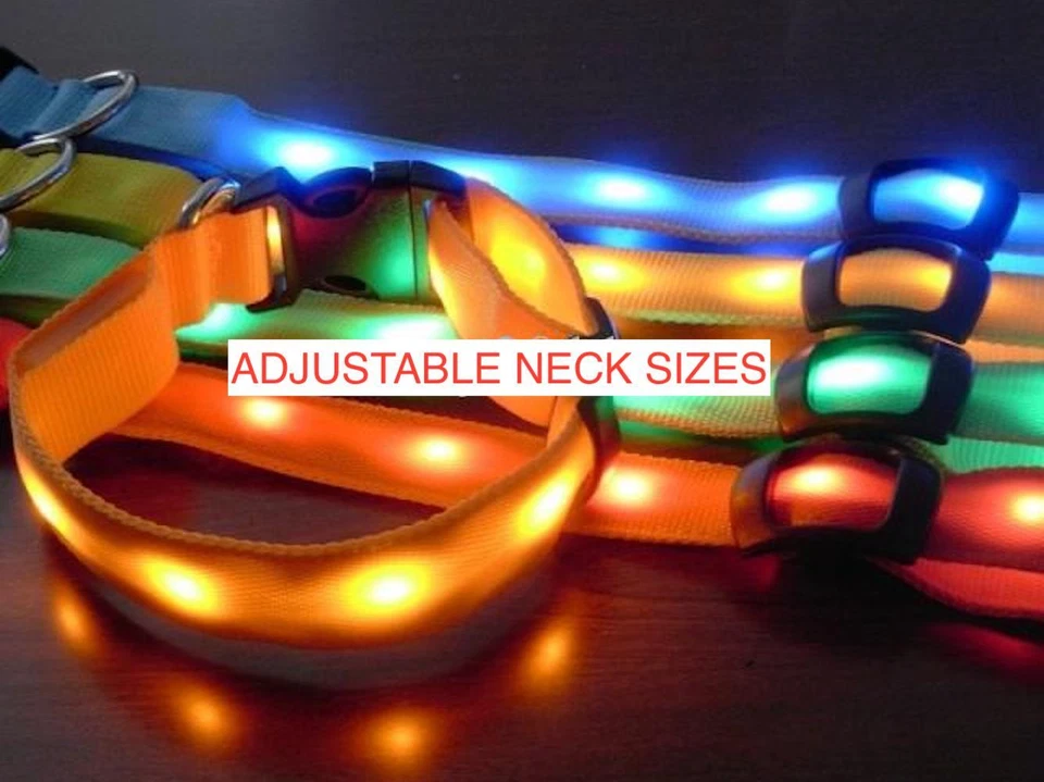 RECHARGEABLE LED PET GLOW COLLAR night safety adjustable flash light-up FOR dog - Image 3 of 4