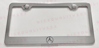 3D Mercedes Benz Stainless Steel Chrome Finished License Plate Frame Rust Free