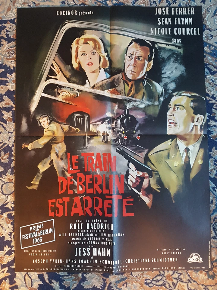 Affiche 1963 LE TRAIN DE BERLIN S'EST ARRETE 60x80 José Ferrer SEAN FLYNN - Photo 1/1
