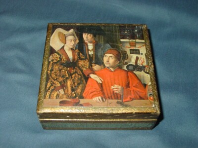 Vtg Florentia Jewelry Trinket Box Gold Gilt Applique Wood Italy Florentine