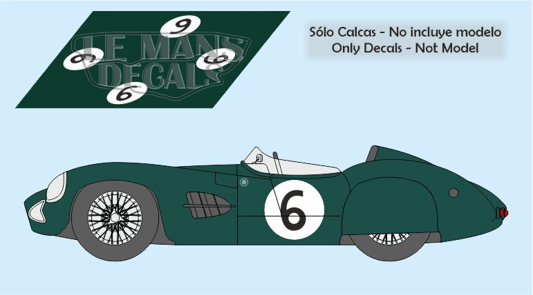 Decals Aston Martin DBR1 Le Mans 1959 1:32 1:24 1:43 1:18