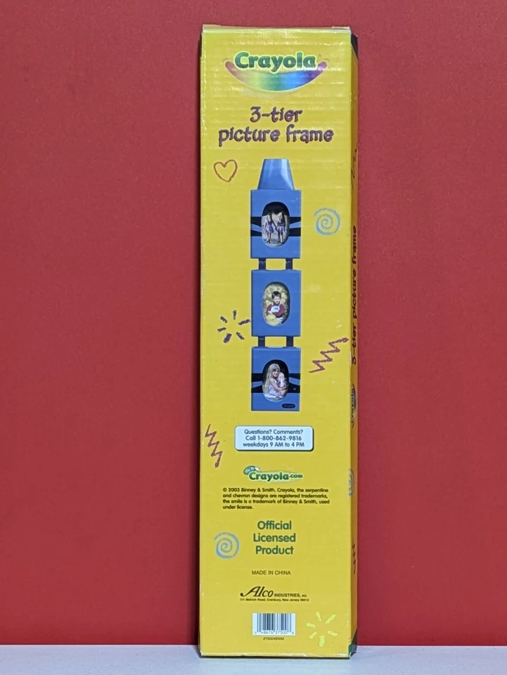 Marco de fotos Crayola 2003 Binney & Smith de 3 niveles nuevo en caja - azul - nuevo stock antiguo de colección Foto 3 de 4