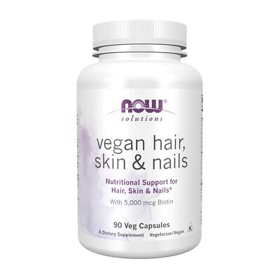 NOW Solutions Vegan Hair Skin Nails Support 90 Count Nutritional Supplement