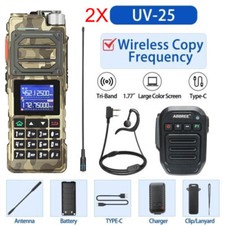 BAOFENG UV-25 WALKIE TALKIE LONG RANGE TRI-POWER TWO WAY RADIO BLUETOOTH MIC 771