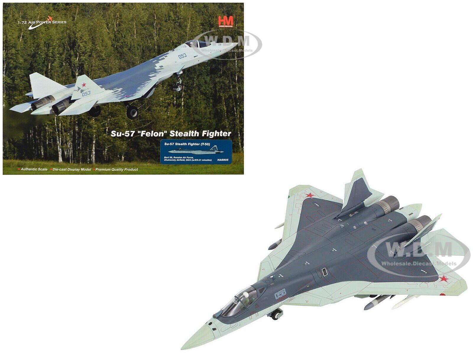 Box Damaged SUKHOI SU-57 FELON T-50 RUSSIAN AIR FORCE 1/72 HOBBY MASTER HA6805