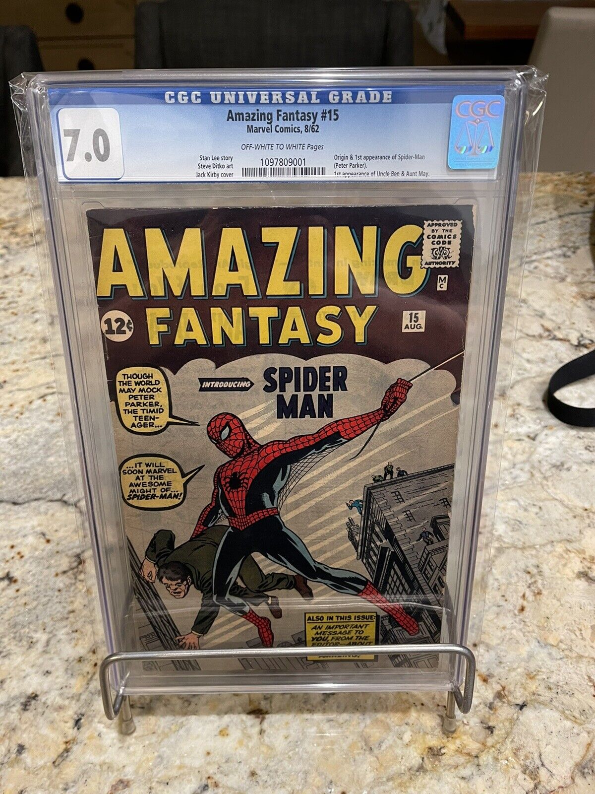 AMAZING FANTASY #15 Marvel 1962 CGC 7.0 SPIDER-MAN Origin & 1st Appearance !!