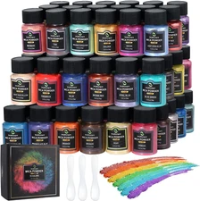 Mica Powder for Epoxy Resin, 72 Colors, 0.35 Oz(10G) Bottles Mica Glitter Powder