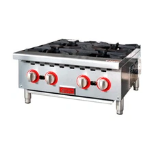 Omcan USA 47380 24" Countertop Gas Hotplate with (4) Burners, Manual Controls...