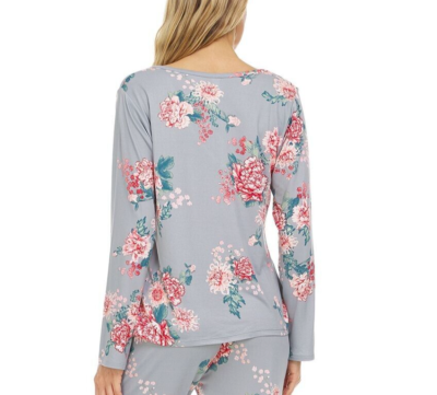 NWT! Flora by Flora Nikrooz Sz S V-Neck Lace-Trim Floral Long