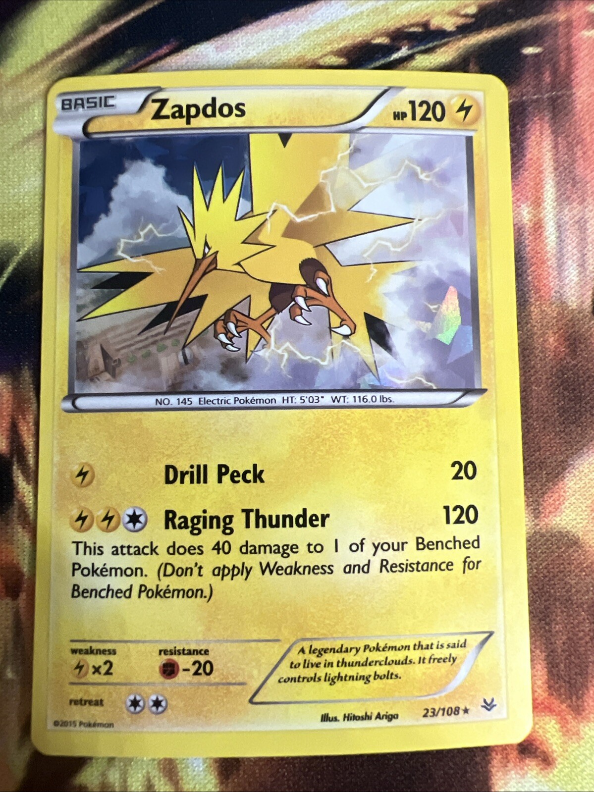 Zapdos - (XY Roaring Skies) 023/108 Deck Exclusives Holo Cracked Ice NM/VLP