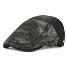 Men Women Camouflage Mesh Cotton Beret Cap Gatsby Flat Hat Newsboy Sun Hats