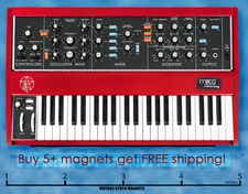 MOOG MINIMOOG VOYAGER XL BLUE WHITE TOLEX Geddy Lee SYNTHESIZER fridge magnet