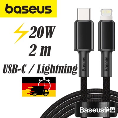 Kabel Baseus 20W USB-C für iPhone 2m Schnellkabel Schnellladenkabel Datenkabel