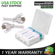 2x 9V 9 Volt Li-ion USB Rechargeable Batteries 1200mAh Lithium Ion Battery + Box