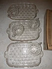 Vintage Federal Glass Co Yorktown Snack Set 7 Pc Plates & Cups w/ Box