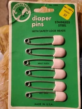 Nursery Needs Diaper Pins Pink New In Package