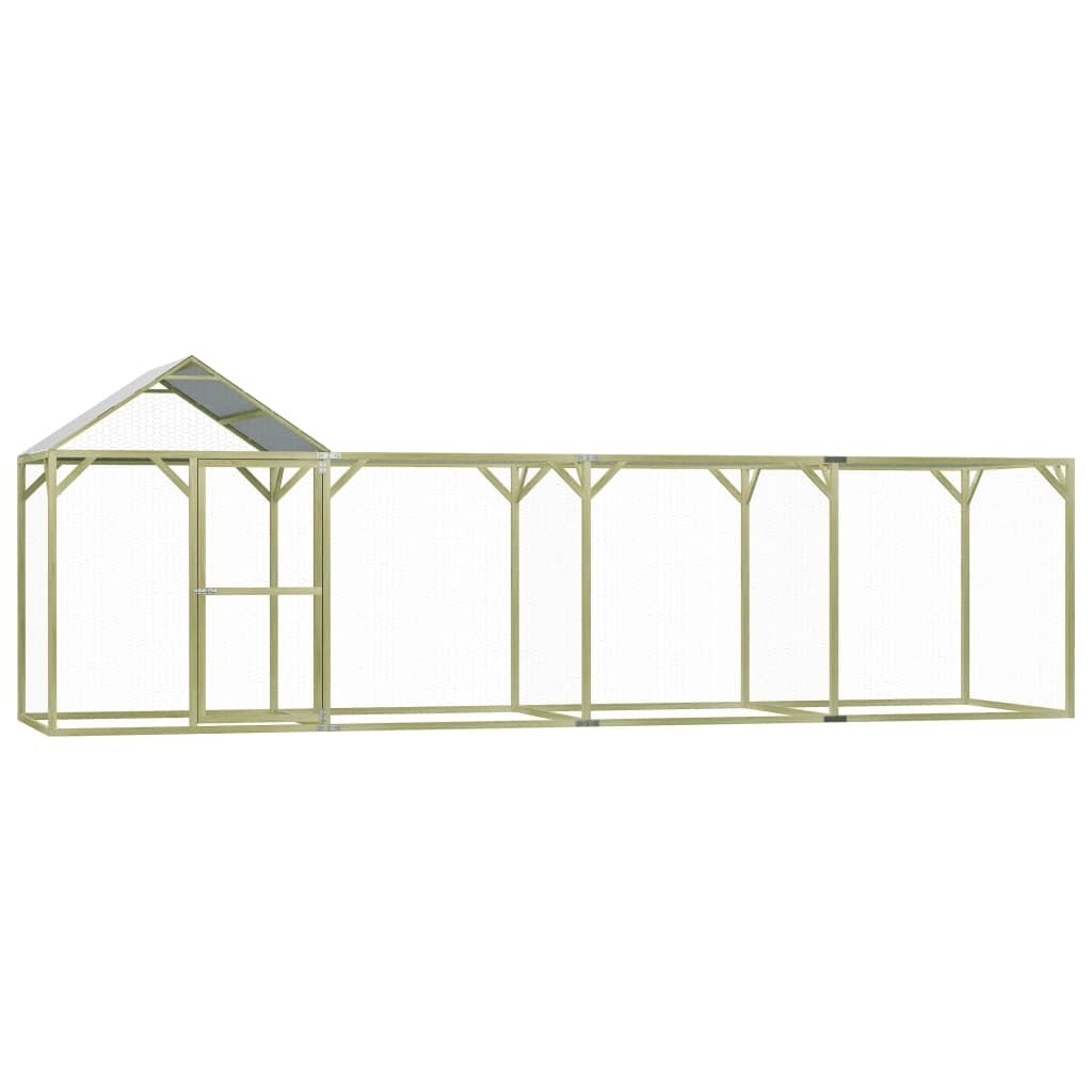BD - BD Gallinero de madera de pino impregnada 6x1,5x2 m