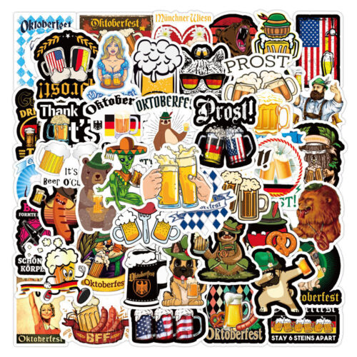 ⭐ 50 pièces Prost Oktoberfest - bière - Beer Party Style Stickerbomb autocollant - Photo 1/8